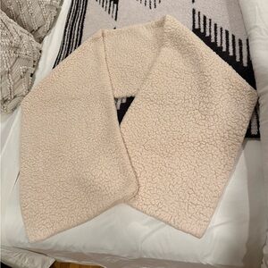 Plush Cozy Soft Cream Sherpa Blanket Scarf